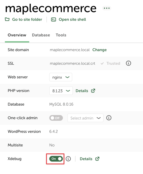 Toogle Xdebug on