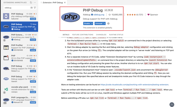 PHP Debug in VS Code